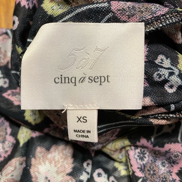 CINQ A SEPT  
Shirred Ivy Turtleneck Top In Black Multi - Picture 5 of 10